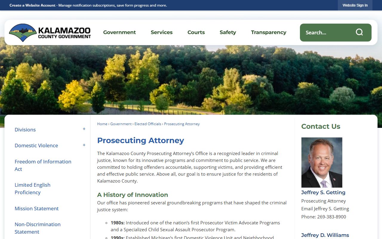 Kalamazoo County criminal court records prosecuting attorney office