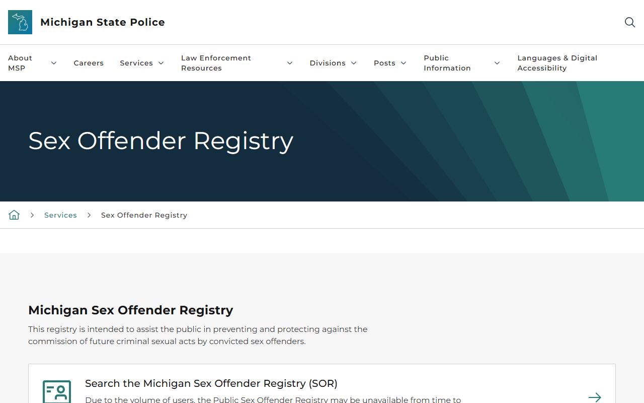 Michigan sex offender registry linked from Kalamazoo County court records