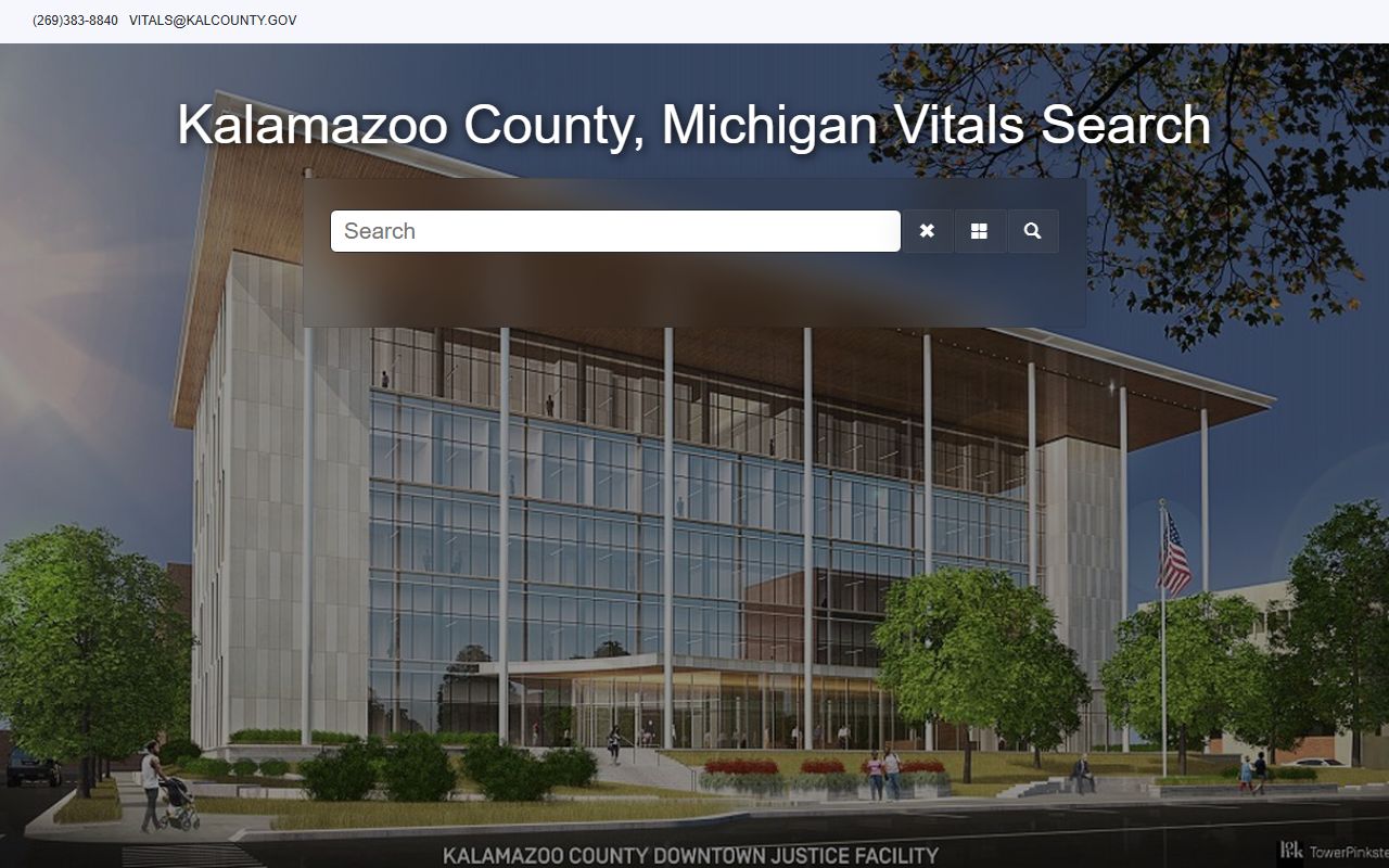 Kalamazoo County vital records search tool for marriage record copies